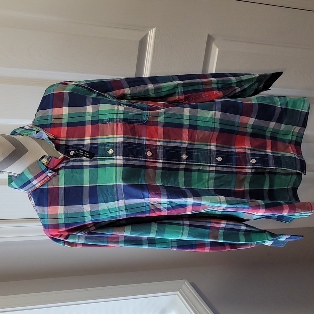 Chaps sz large new without tags button up plaid shirt MT26